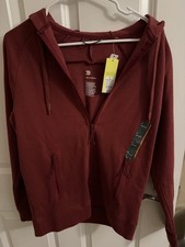 NWT size small All in Motion Women's Full Zip Hooded Jacket. Burgundy in color.