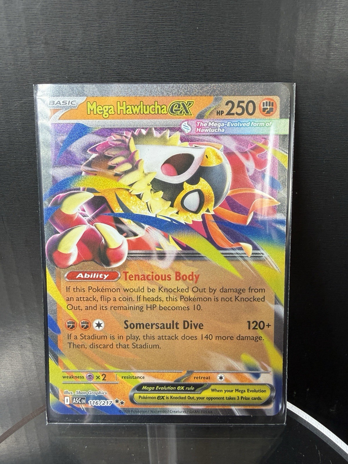 Mega Hawlucha EX 116/217 Full Art Ascended Heroes Pokemon Card NM
