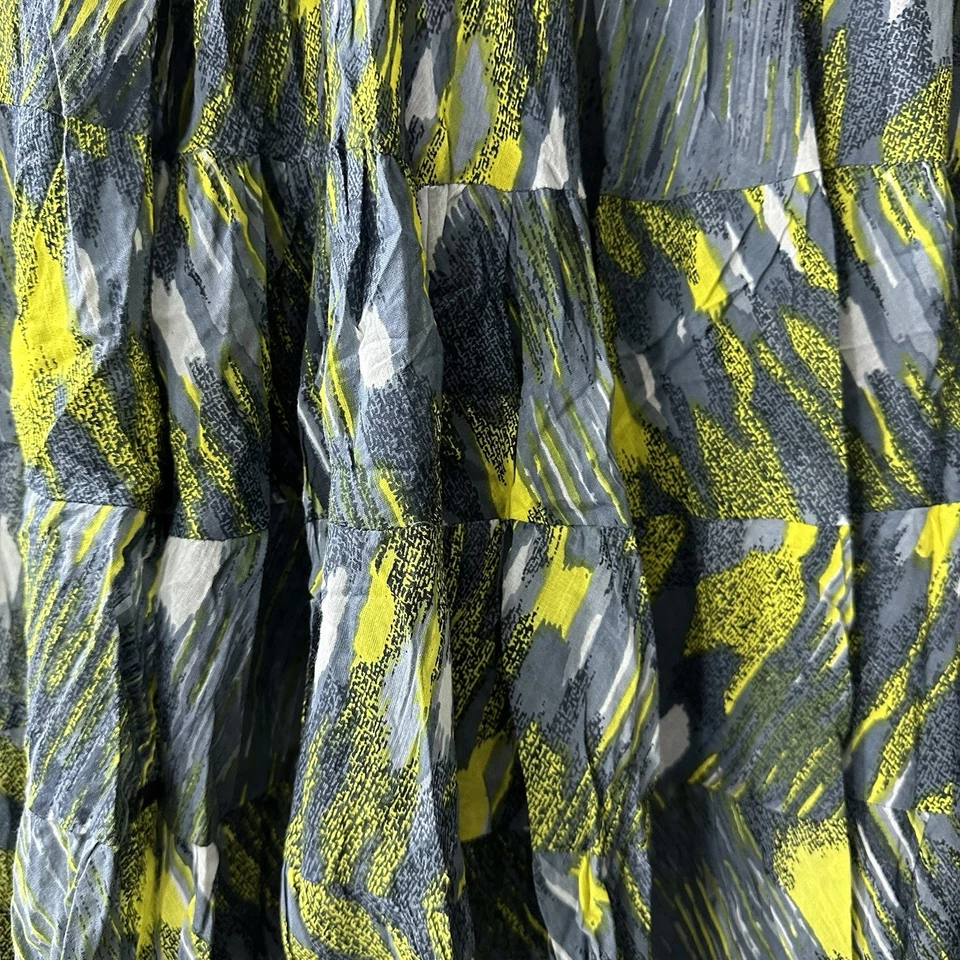 NY Collection Mujer XL Gris Verde Arrugado Falda Completa Cintura Elástica Foto 2 de 4