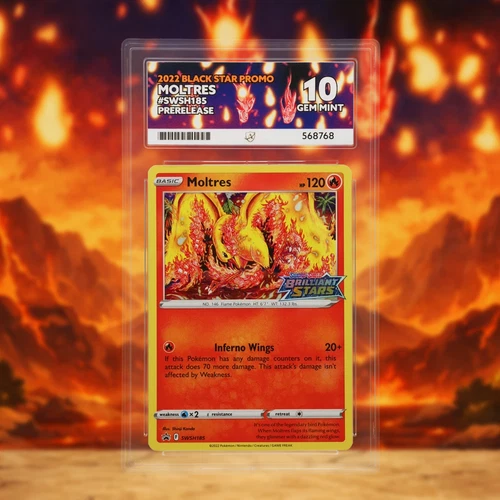 ACE 10 Moltres SWSH185 Prerelease 2022 Black Star Promo Pokémon Card