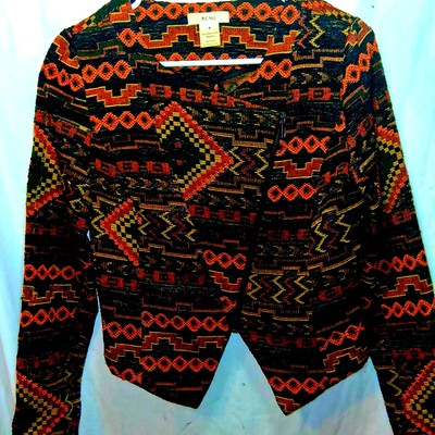 Vintage BCNU Tapestry-Style Geometric Jacket - Size Small
