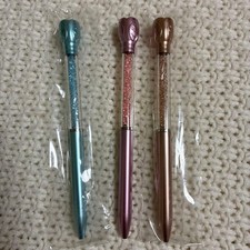 Crystal Ballpoint Pen Glass Stone Set Of 3 Stationery Writing Utensils USED K
