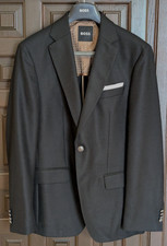 HUGO BOSS Hutson Men's Slim Fit 100 Virgin Wool Sport Coat, Black, 38 R