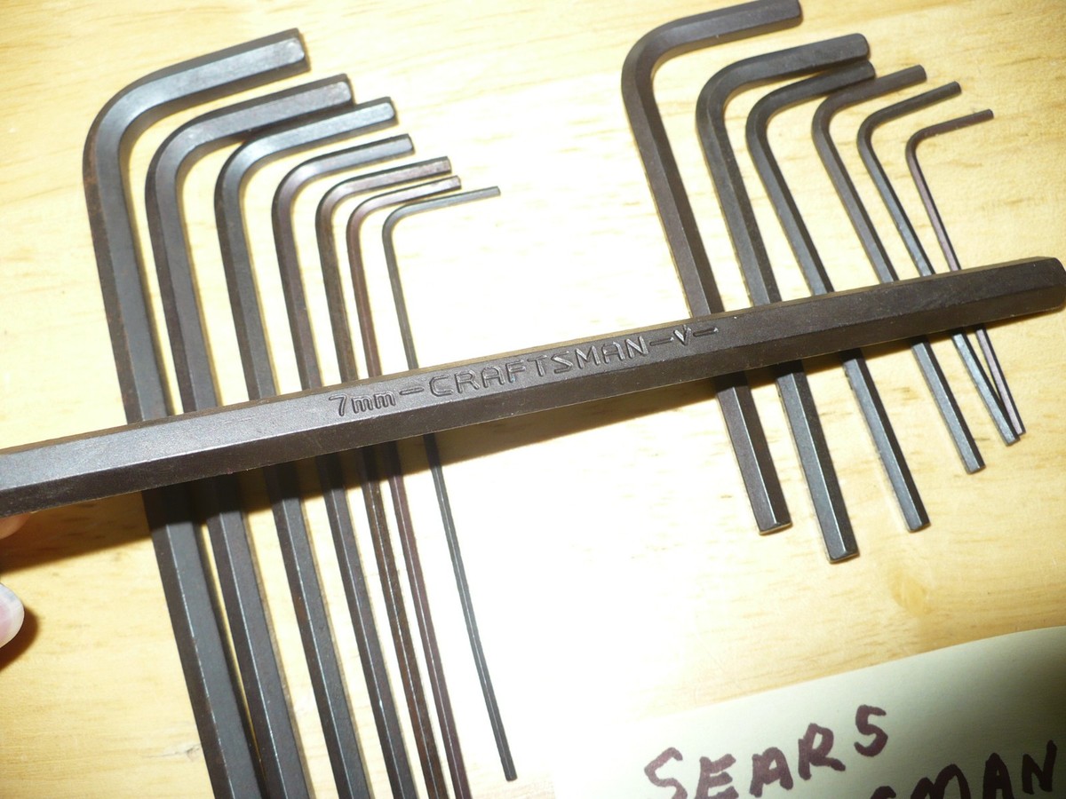 備品やスペシャル Vintage Sears Craftsman 9 46684 Metric -V- Hex Key Set 14 piece