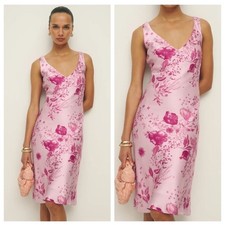 Size S Reformation Lila Floral Pink Milla Silk Dress