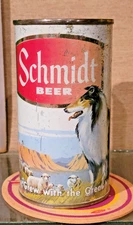 1960S SCHMIDT FLAT TOP BEER CAN ASSOCIATE DBA SCHMIDT ST PAUL MN COLLIE DOG  17