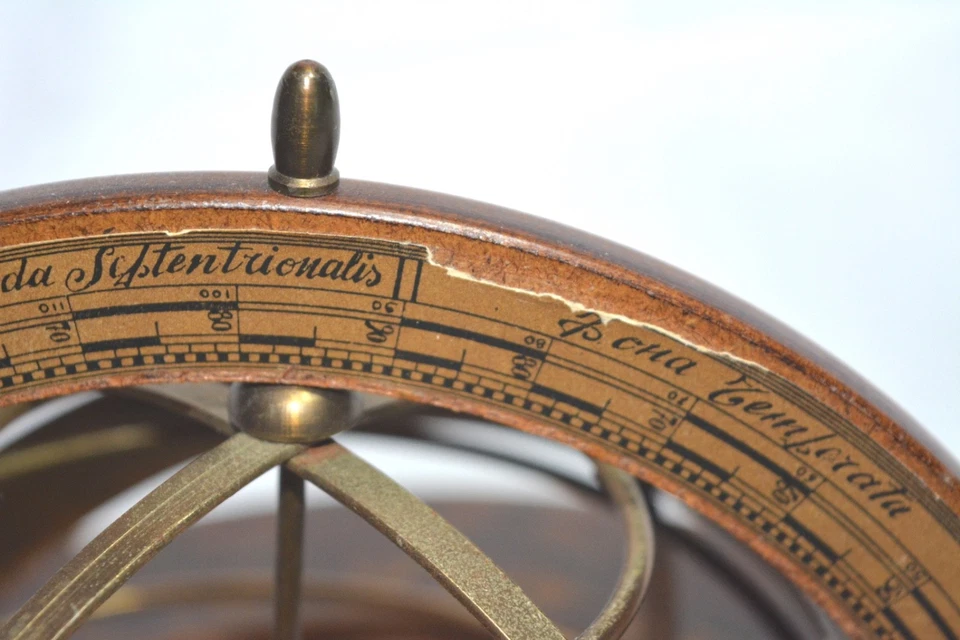 Globo zodiacal astrológico esfera armilar italiana vintage de Mercurio D'oro 11" Foto 4 de 4