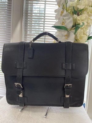 Vintage Black Leather COACH Madison 5325 Briefcase Attache  (PU160