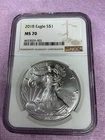 2018 US Silver Eagle .999 Silver $1 - NGC MS70 Brown Label