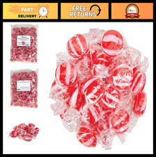 Cinnamon Hard Candy Discs - Red White Striped, 3 lb Bulk Bag - Sweet Treats