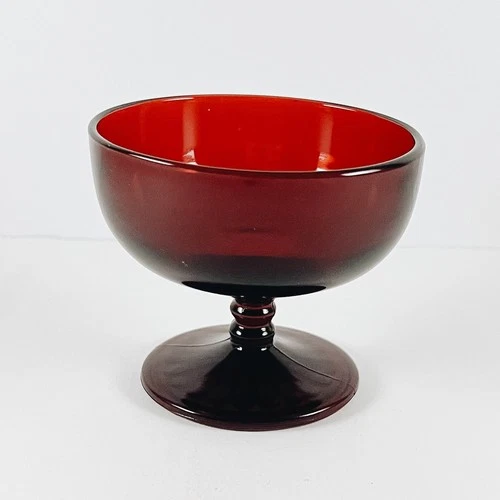 Vintage Anchor Hocking Royal Ruby Sherbet Champagne Coupe