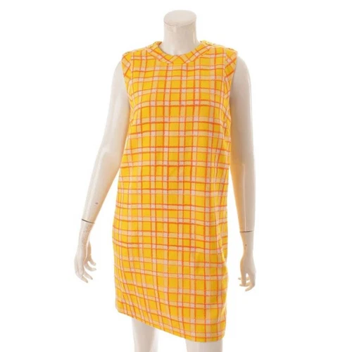 Gucci abito smanicato lana a quadri 597477 giallo taglia 38 usatootto (prodotto