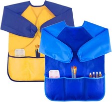 2 Pack Kids Art Smock Colorful Waterproof Children Art Aprons Artist Painting Ap