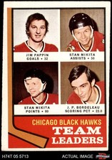 1974 Topps #69 Jim Pappin Blackhawks Leaders HALL-OF-FAME 3 - VG