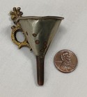 Small Vintage Mixed Metal Funnel Antique Perfume Lion Coat of Arms — photo 2