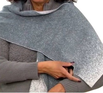 Barefoot Dreams Scarf and Beanie Green Fog Gray Cozy Chic  display picture 3