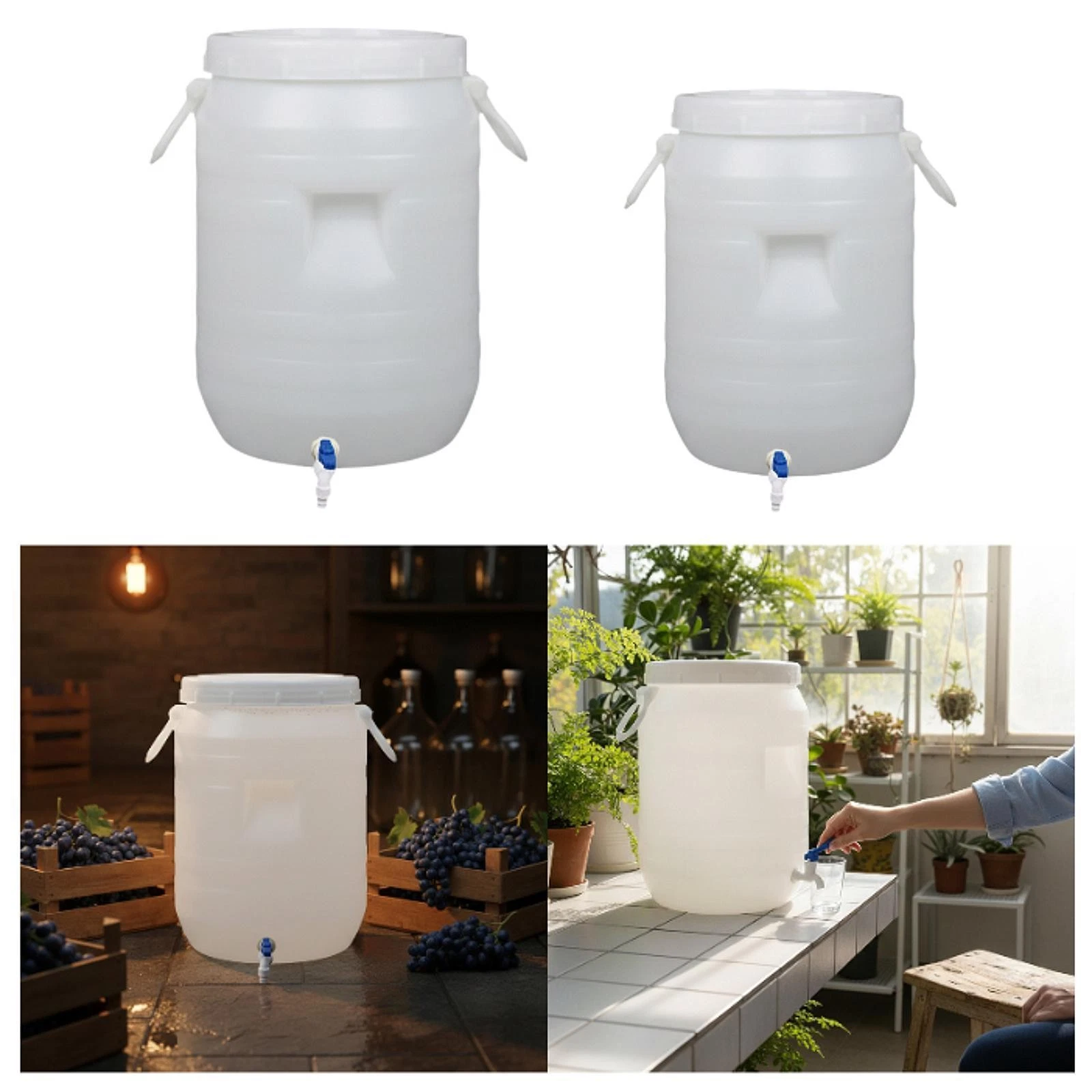 PP Bucket with Lid Storage Bin Lightweight Versatile Food Storage Container