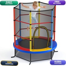 GYMAX 55" Toddler Trampoline for Kids Indoor Outdoor Colorful