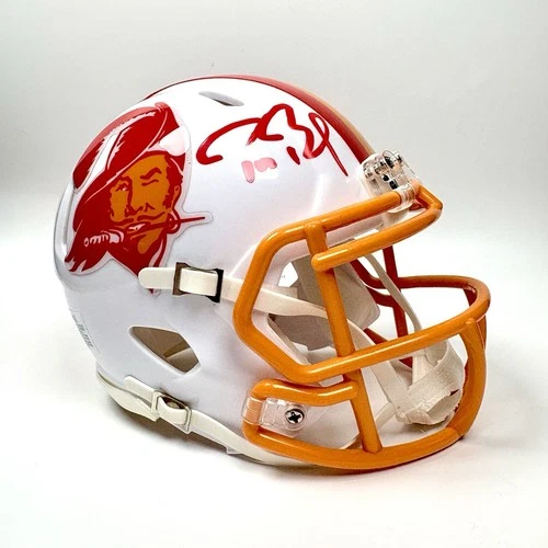 Tom Brady PSA/DNA Autographed Buccaneers Throwback Speed Mini Helmet