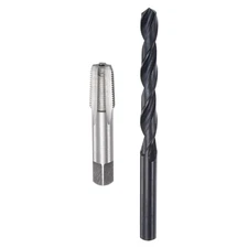 Tap Drill Bit Set 1/8-27 NPT Thread Tap 21/64" Black Oxide Twist Drill Bit
