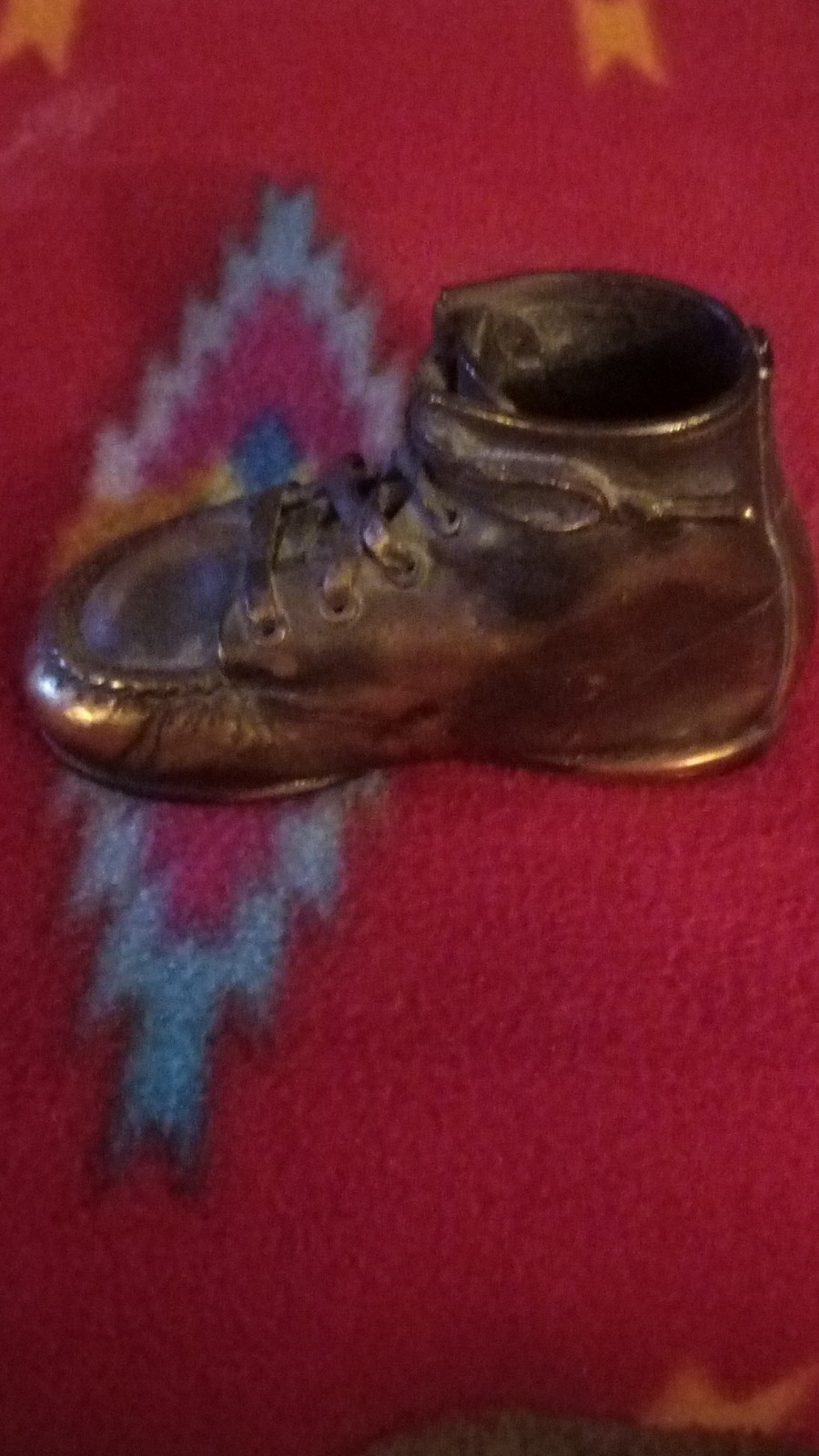 Louis Brand Co. Bronze Baby Shoe Figurine Antique Bronze Finish