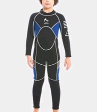 ZCCO 2.5mm Neoprene Wesuit Kids Boys Ziper Full Suit Long Sleeve Surf Black XS