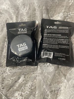 2- TAG Midnight Obsession Body Spray 1 oz.  Travel Disk Spray Factory Sealed