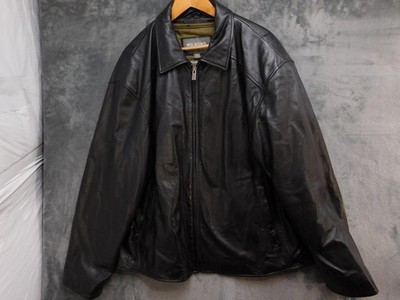 Wilsons Leather Jacket Mens 2XL Black Bomber Leather Lined Insulated Pockets