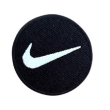 Nike Sports Logo Embroidered Patch Black Iron-On / Sew-On Clothing Patch Add