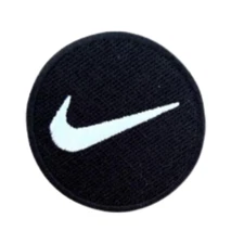 Nike Sports Logo Embroidered Patch – Black Iron-On / Sew-On Clothing Patch Add