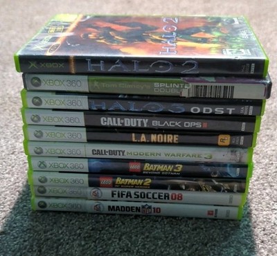 Xbox & Xbox 360 Game Lot of 10 Halo 2 Halo 3 ODST COD Black Ops II LA Noire...