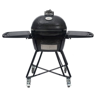 Primo JR Oval Ceramic Charcoal All-In-One Kamado Grill Head on Wheeled Cradle