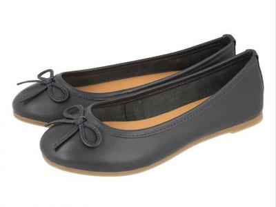 GIOSEPPO MARIELLA girls women dark blue leather ballerinas shoes with bow 