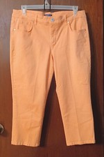 WOMENS BANDOLINO PEACH STRETCH DENIM CROPPED PANTS SIZE 18