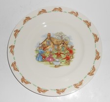 Royal Doulton China Bunnykins 1984 Family Playing In Front Of House 8'' Plate