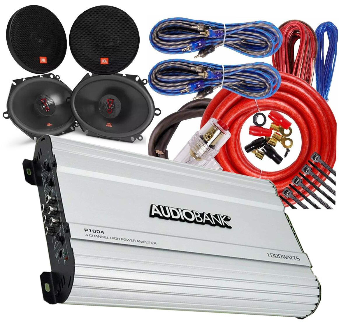 + Audiobank  1000w 4ch Amplifier & Kit