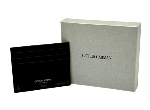 Cartera con tarjetero de cuero Giorgio Armani en negro nueva - Imagen 6 de 6