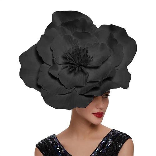 Cappello Fascinator Ospite Matrimonio Prom Sposa Kentucky Derby Headpiece Fiore Grande - Foto 5 di 14