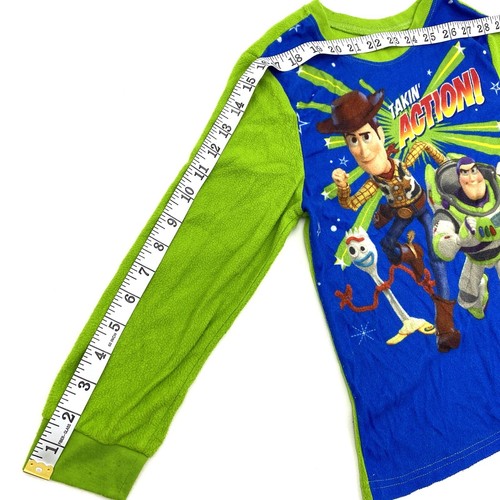 Disney Toy Story 4 Boys Size 8 Long Sleeve Pajama Top Snug Fit Blue/Green - Picture 9 of 9