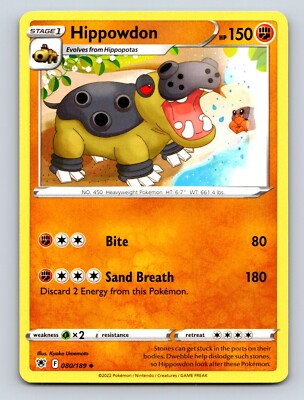 Hippowdon HP 150 Sand Breath Attack Heavyweight Pokémon Orange