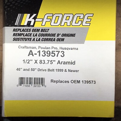 K-Force A-139573 Belt For 46” 50” Craftsman Poulan Pro Husqvarna OEM  139573