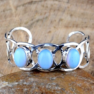 Bracelet Manchette En Argent 925 Avec Opale Triplet – Réglable