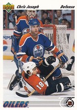 1991-92 Upper Deck #436 Chris Joseph- Edmonton Oilers + Yes 4 Free Mystery Cards