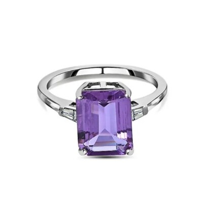 Lavendel Alexit Ring in Platin Overlay Sterlingsilber