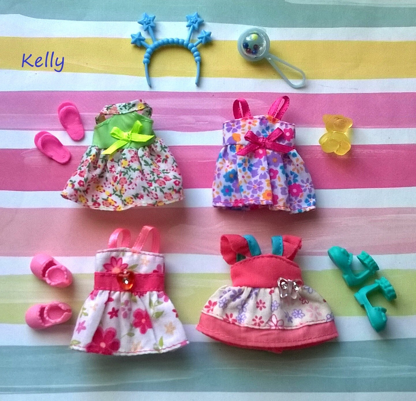 Kelly doll clothes dresses fashion and shoes lot#1E