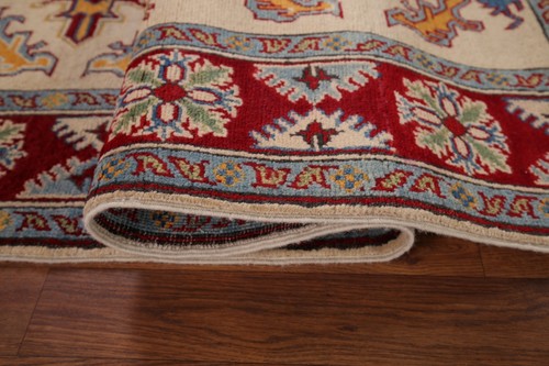 South-western Kazak Wool Rug: Handmade Traditional Patterns 4x7 ft - Picture 11 of 20