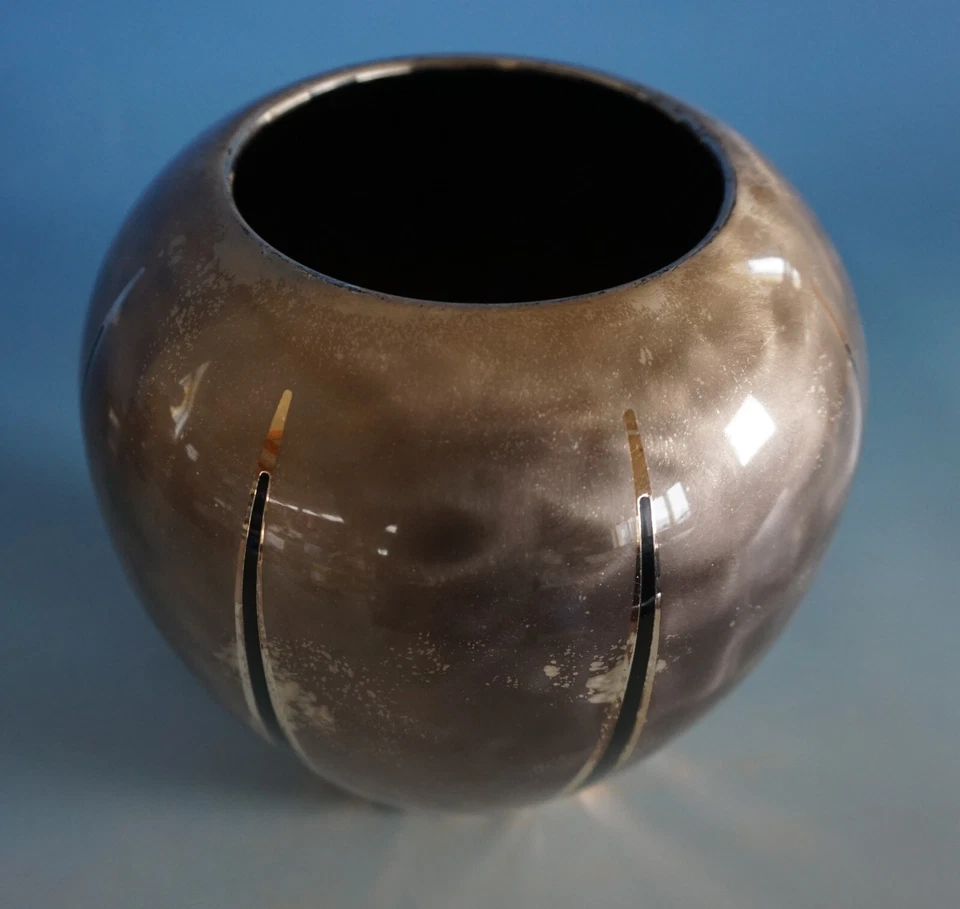 WMF Ikora Metall Vase Blumenvase Tischvase Strahlen Dekor Bauhaus Ära  (F023-038 - Bild 2 von 4