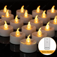 6/12/24PCS Tea Lights Votive Candles LED FLAMELESS FLICKERING W/ Remote Control