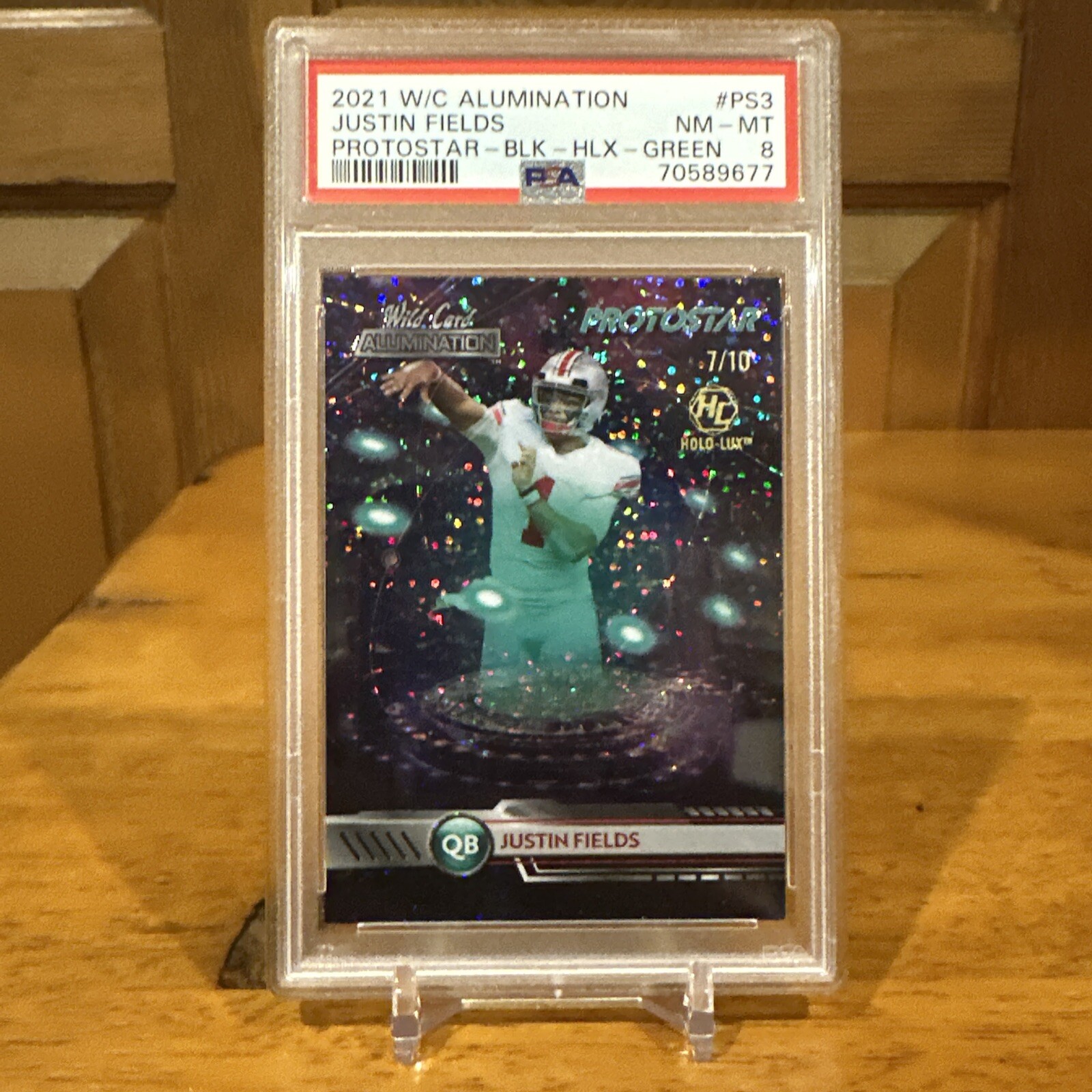 Justin Fields Wild Card Alumination Protostar #PS3 Yellow