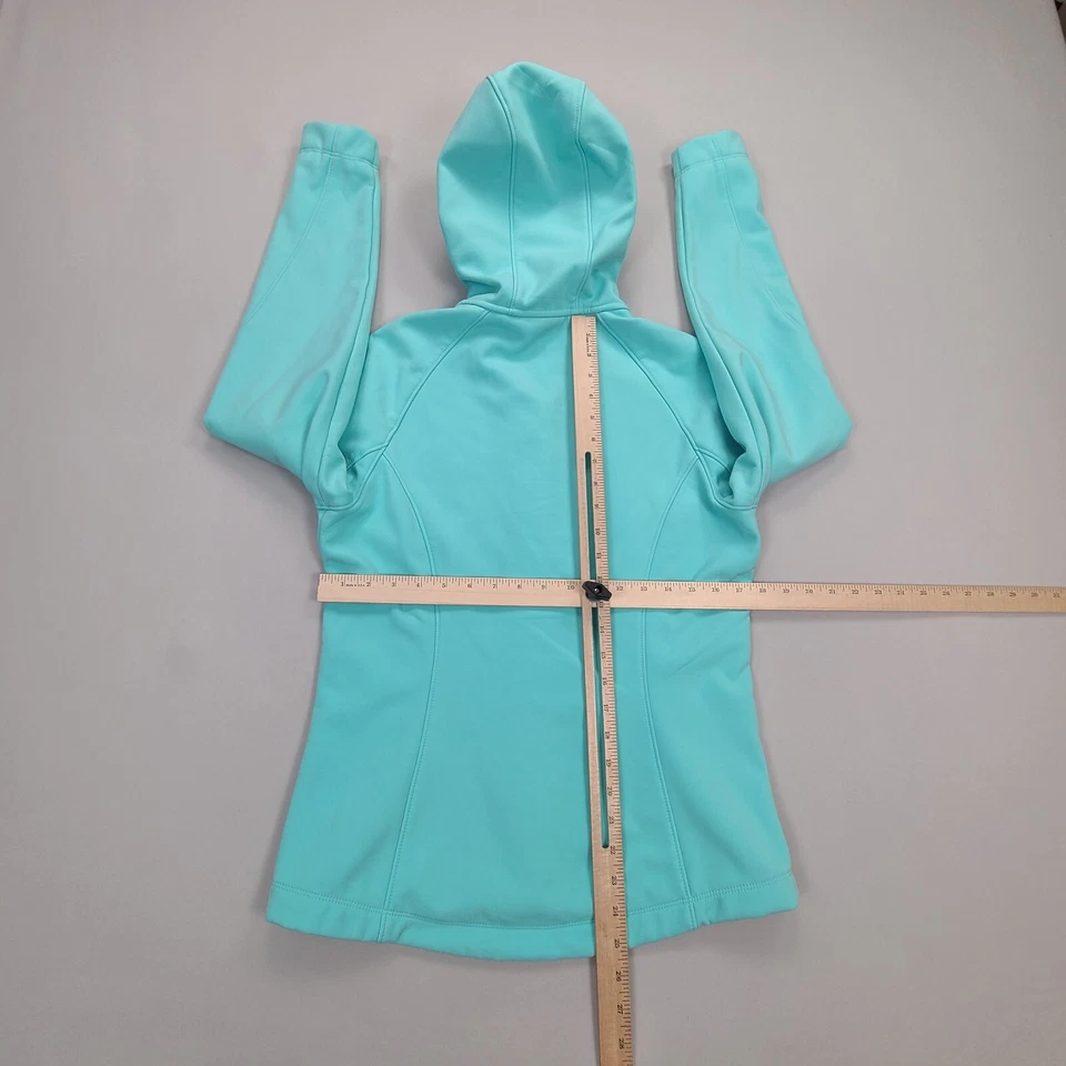 Jaqueta Kirkland Feminina Pequena Azul Verde Quebra-Vento Assinatura Ao Ar Livre Casual - Imagem 3 de 4